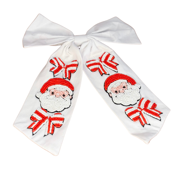 Holiday Beaded Bows - Bows & Santa