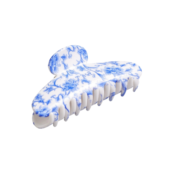 Porcelain Floral Classic Claw Clip