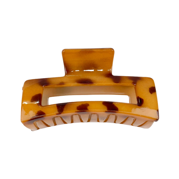Leopard Print Rectangle Claw Clip