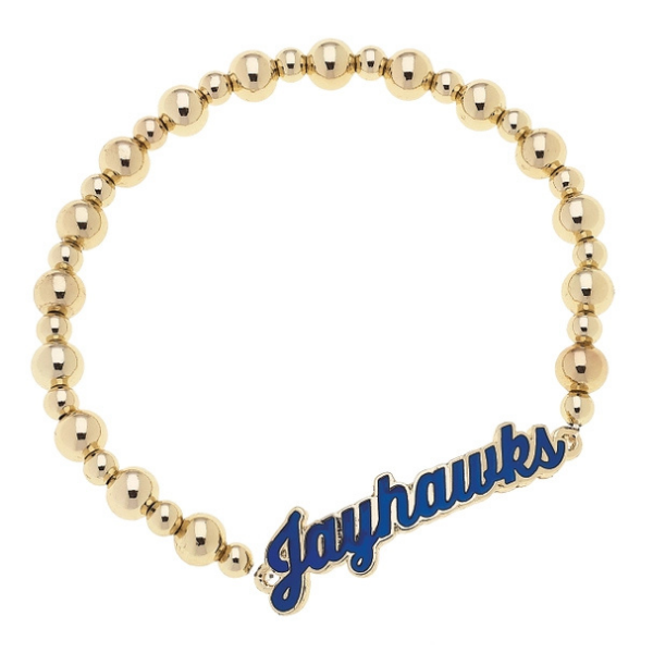 College Charm Gold Beaded Bracelet