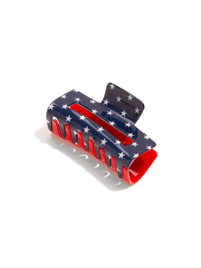 Red, White, and Blue Checkered Claw Clip