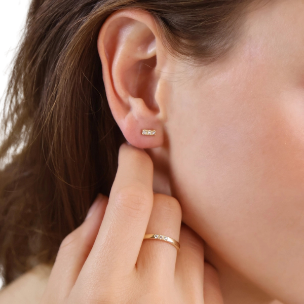18k Gold Filled Mini CZ Studs Earrings