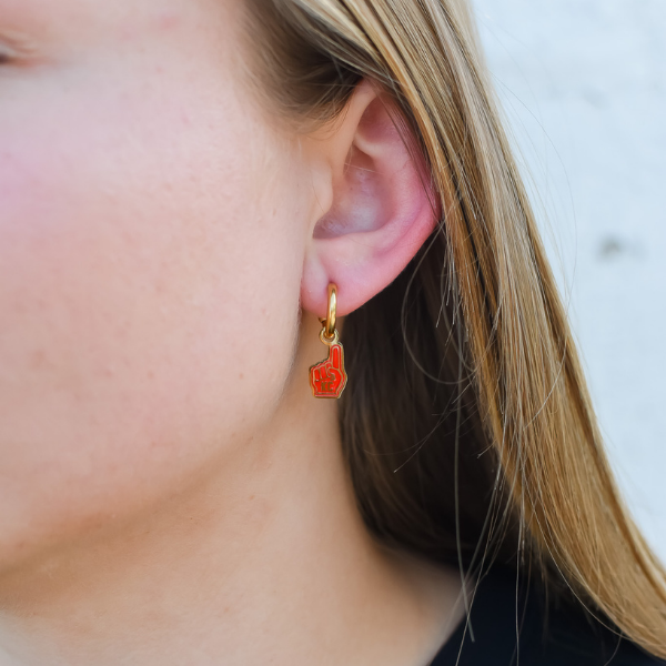 Kansas City Red &amp; Gold Foam Finger Earrings