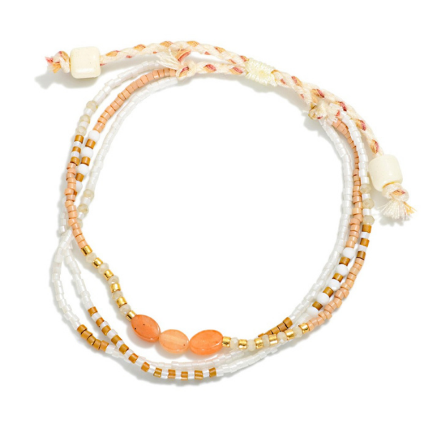 Beaded &amp; Braided Bolo Bracelet - Multicolor