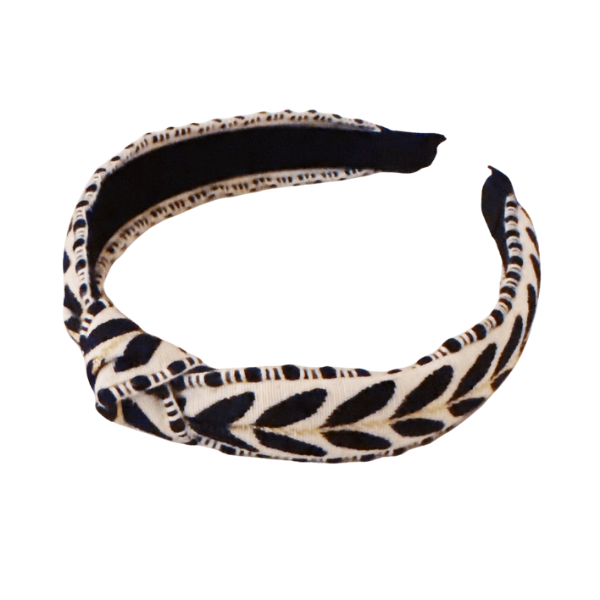 Vine Embroidered Top Knot Headband