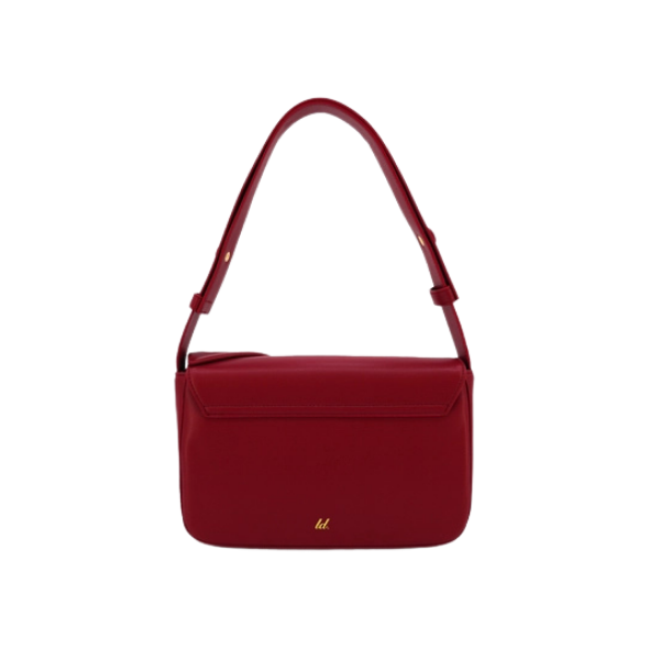 Elena Bow Accented Shoulder Bag - Red