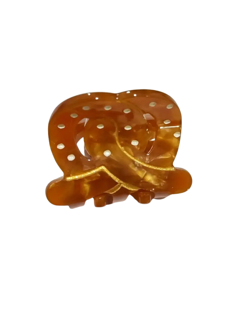 Golden Pretzel Claw Clip