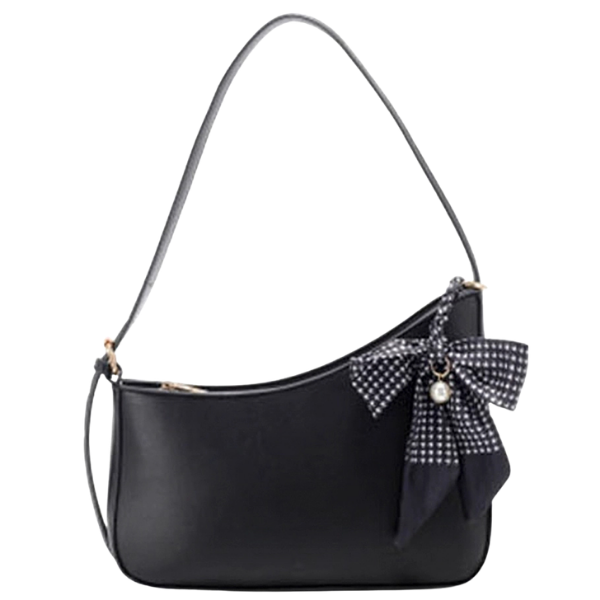Curve Accented Shoulder Bag w/Bag Charm