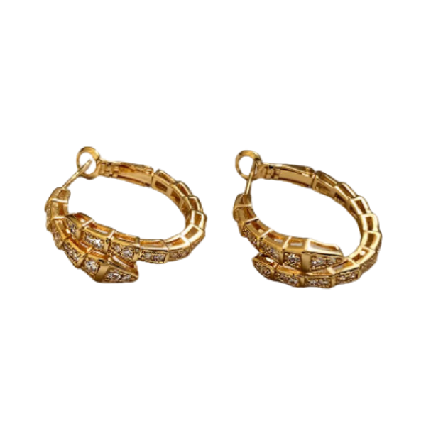 Rhinestone Snake Hoop Earrings