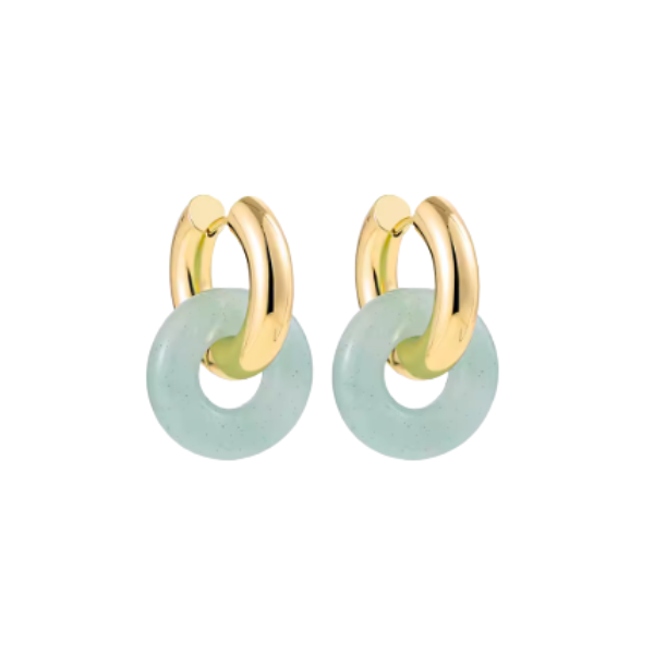 Circle Charm Clicker Hoop Earrings