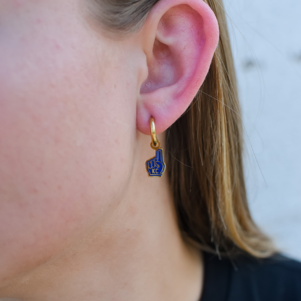 Kansas City Blue Foam Finger Earrings
