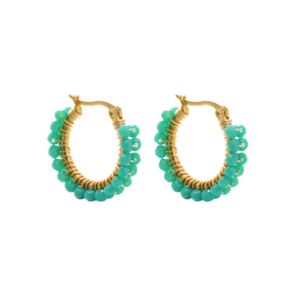 Beaded Hoop Earrings