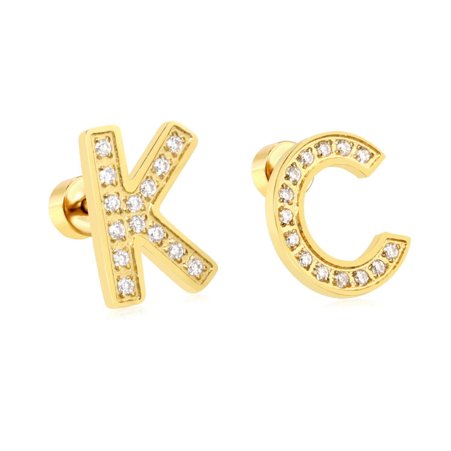 Kansas City Rhinestone Flat Back Stud Earrings