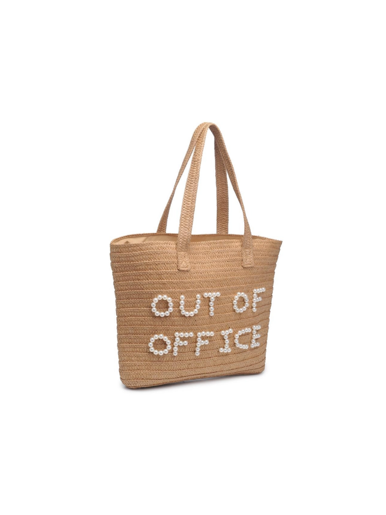 'Out Of Office' Tan Tote Bag