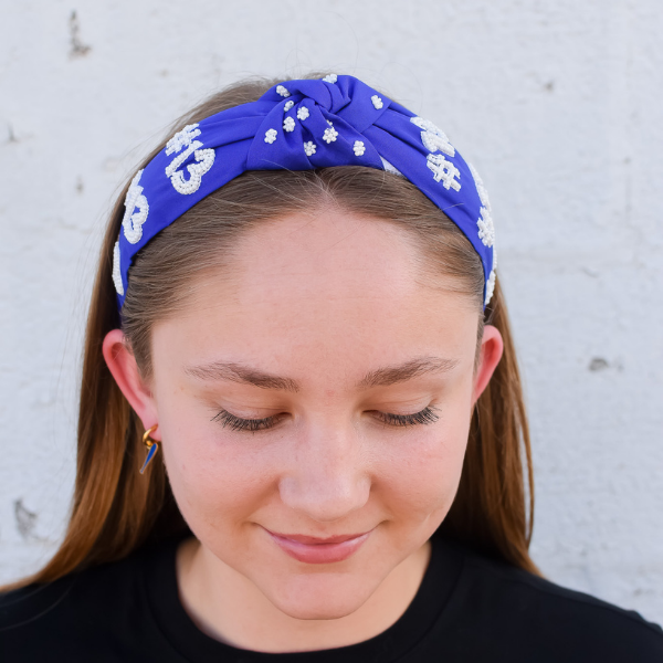 Kansas City #13 Royal Blue Beaded Headband