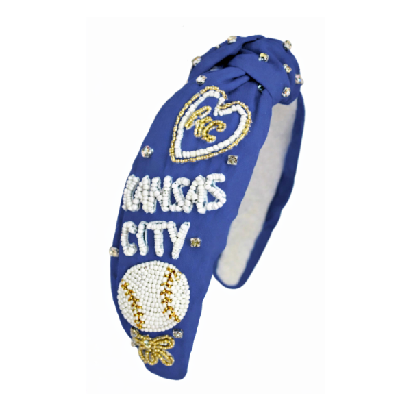 Kansas City 'Hearts' Baseball Beaded Headband