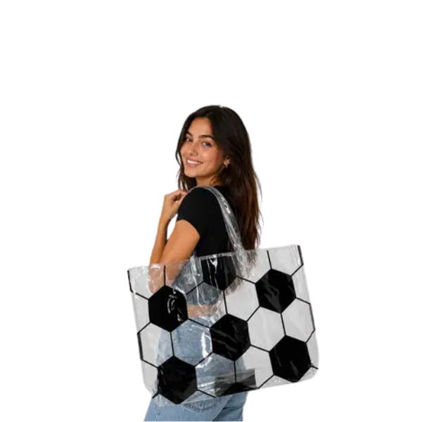'Goal Getter' Clear Tote W/Soccer Ball Print