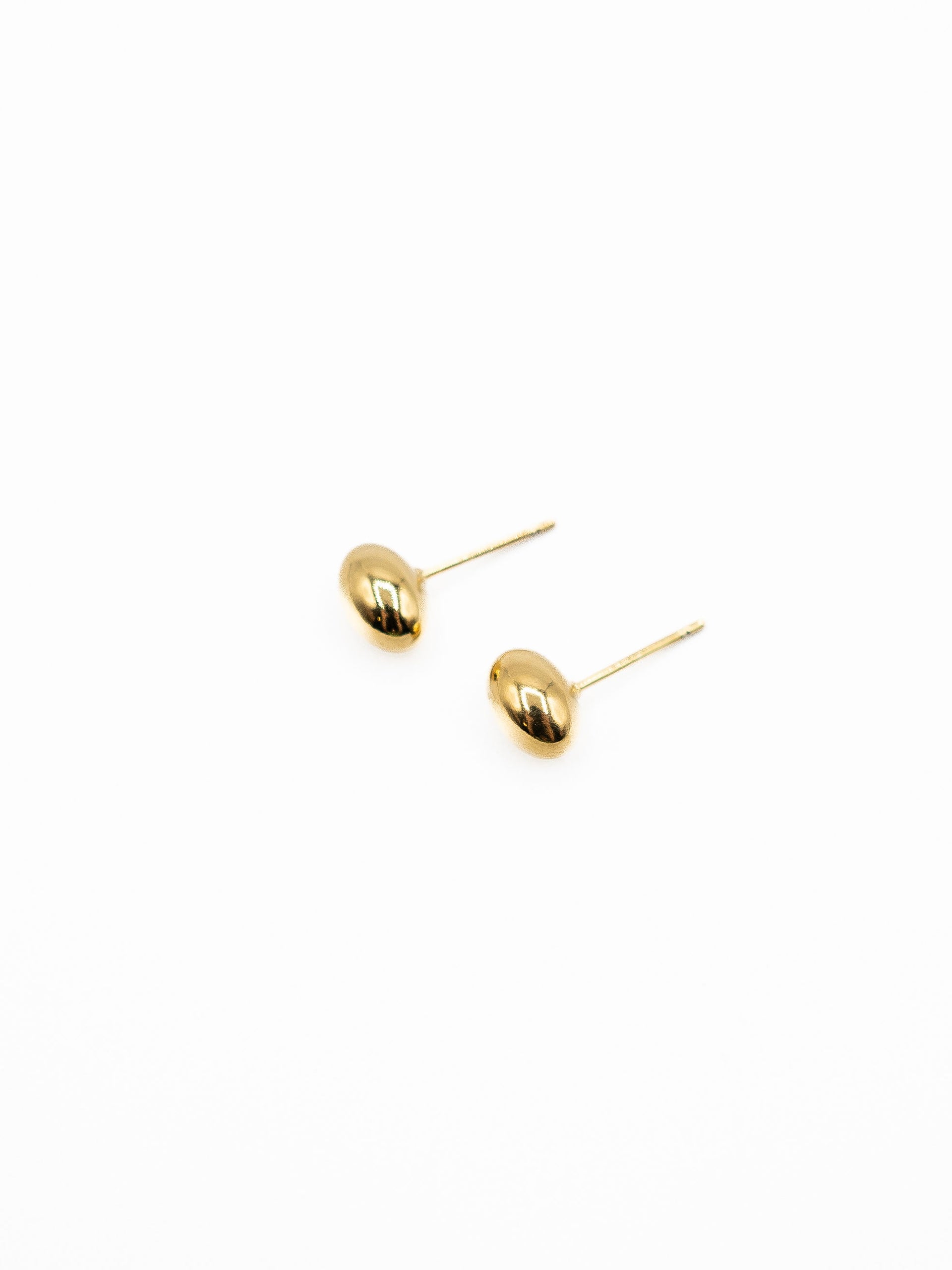 LA Water Resistant 18K Gold Plated EC Small Gloss Bean Stud Earrings