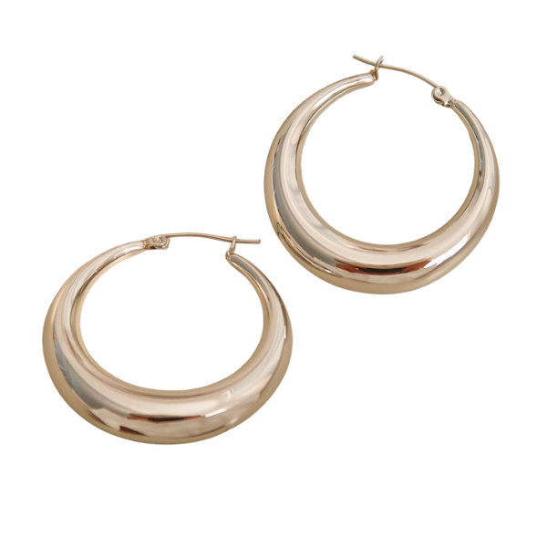 Galene Non-Tarnish Classic Large Hoop Earrings