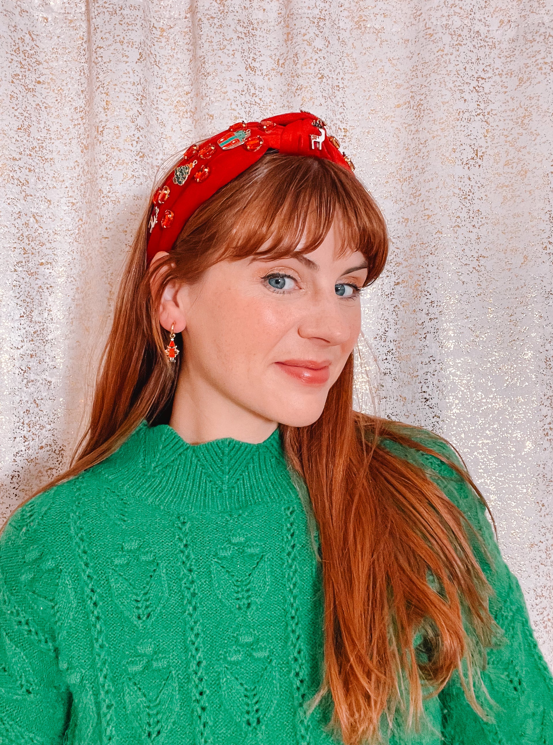 SewKC x EB Kansas City Christmas Mahofie Huggie Hoop Earrings