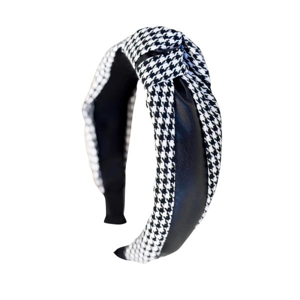 Houndstooth Top Knot Headband