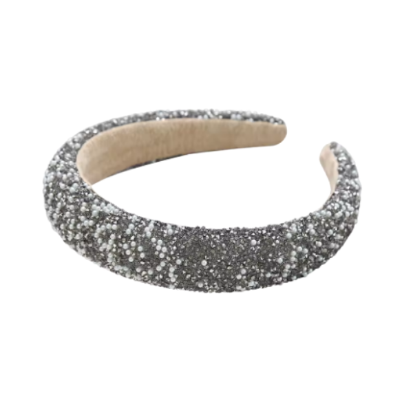 'Shine Bright' Pearl & Gold Padded Headband