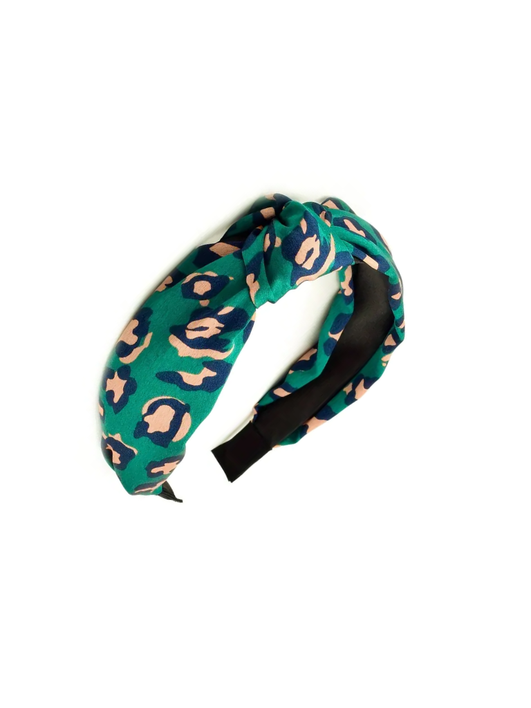 Brown & Blue Colorblock Twisted Headband