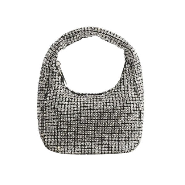 'Disco Ball' Silver Rhinestone Mini Shoulder Bag