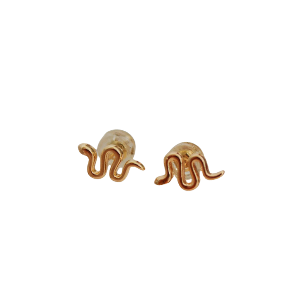 Gold Snake Stud Earrings
