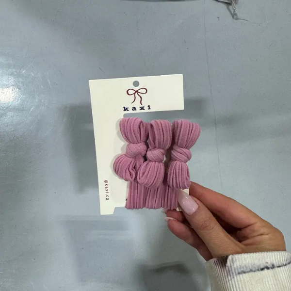 Kaxi 3pc Bow Slick Ponytail Hair Ties
