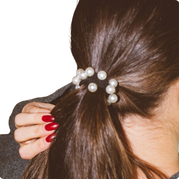 Pearly Studded Ponytail Hair Tie