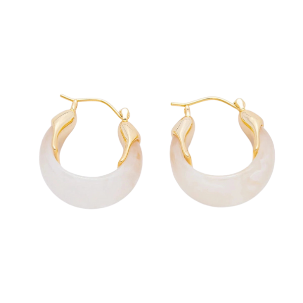 Gold & Resin Tortoise Latch Statement Hoops