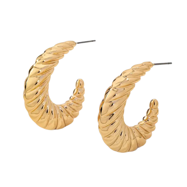 'Golden Twist' Gold  Hoops