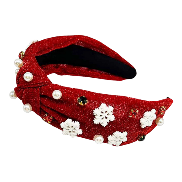 'Let It Snow' Embellished Top Knot Headband