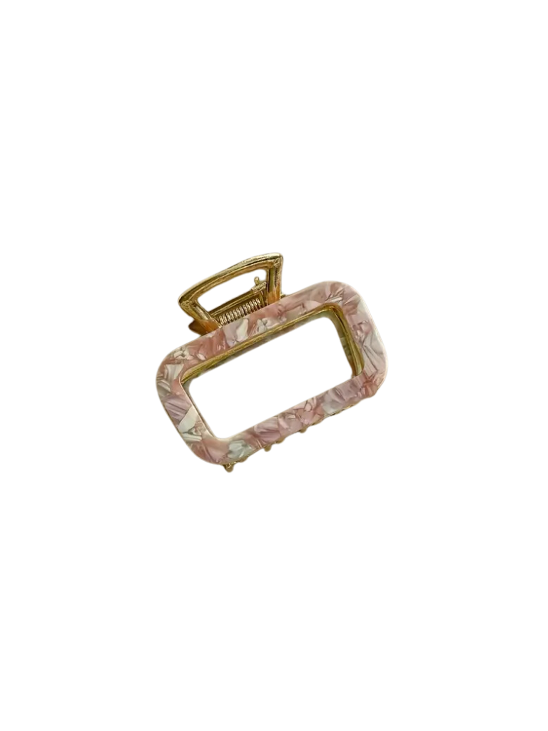 Light Pink Small Round Rectangle Claw Clip