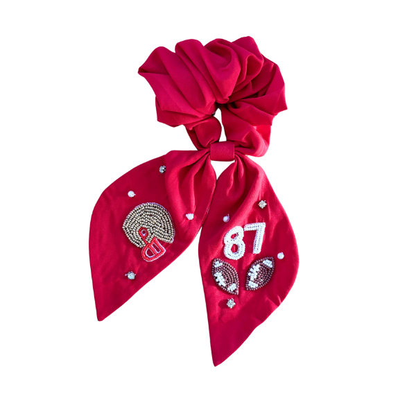 Kansas City #87 Game Day Beaded Scrunchie