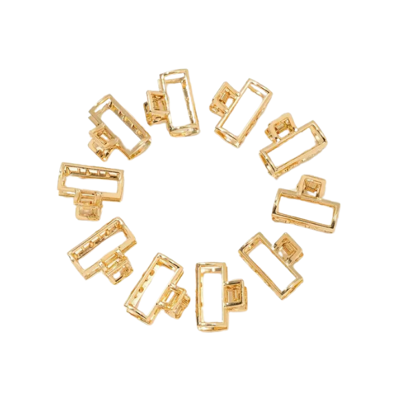 10pc Gold Metal Mini Claw Clip Set