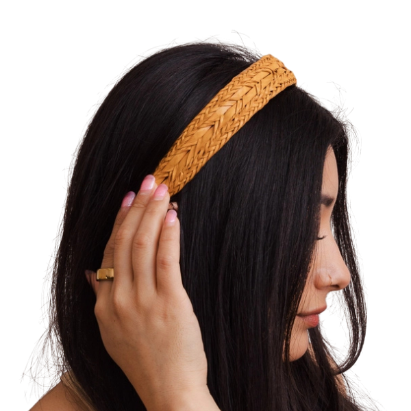 Braided Vegan Leather Flat Headband