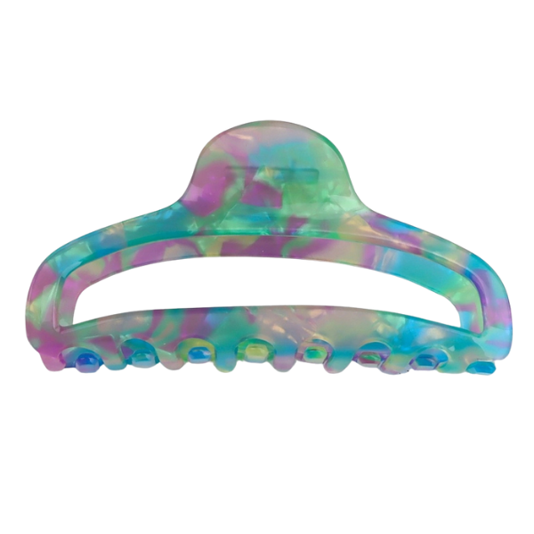 Opalescent Multicolor Hollow Rectangle Claw Clip