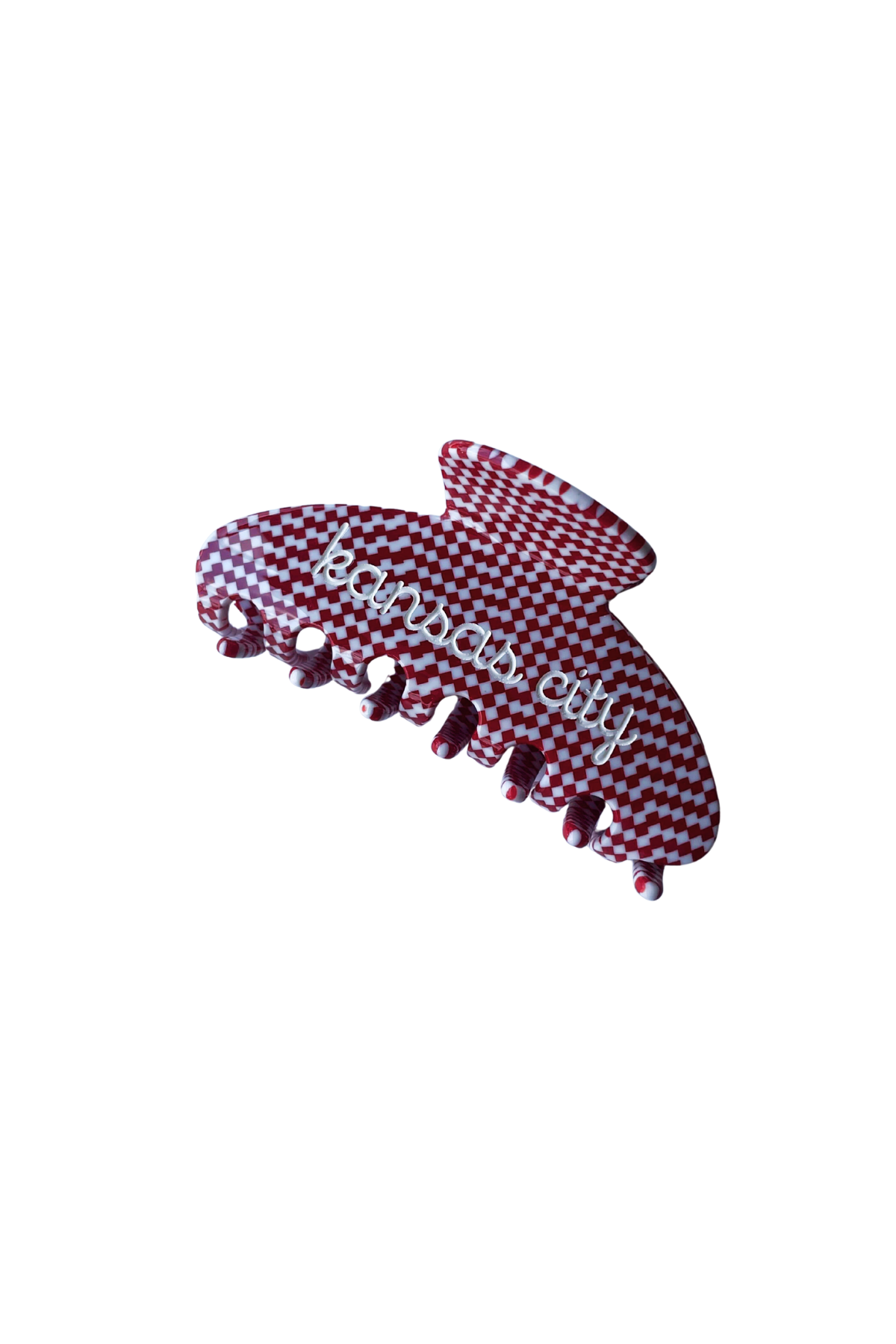 Kansas City Red & White Checkered Claw Clip