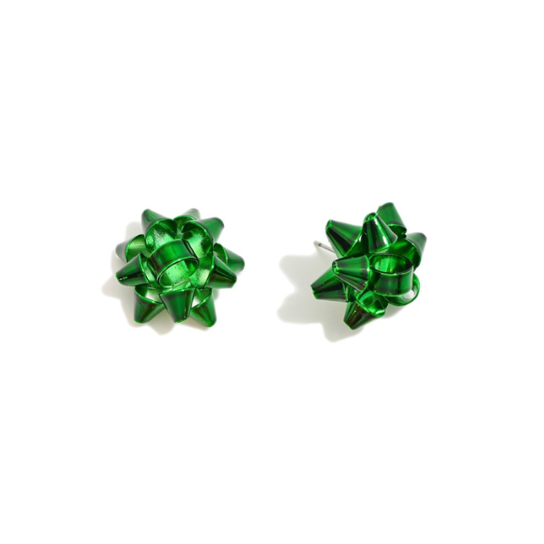 Holiday Earring - Green Bow