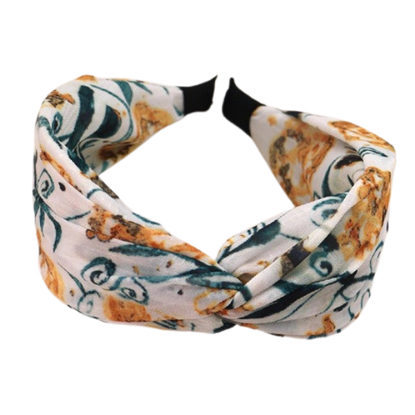 Abstract Print Top Knot Twist Headband