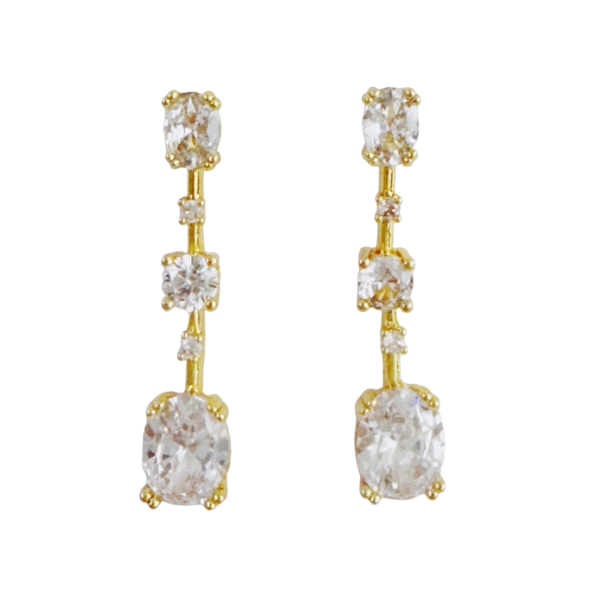 'Starfall' CZ Stone Drop Earrings