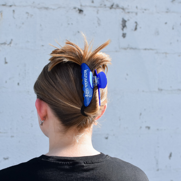 Kansas City Blue Script Claw Clip
