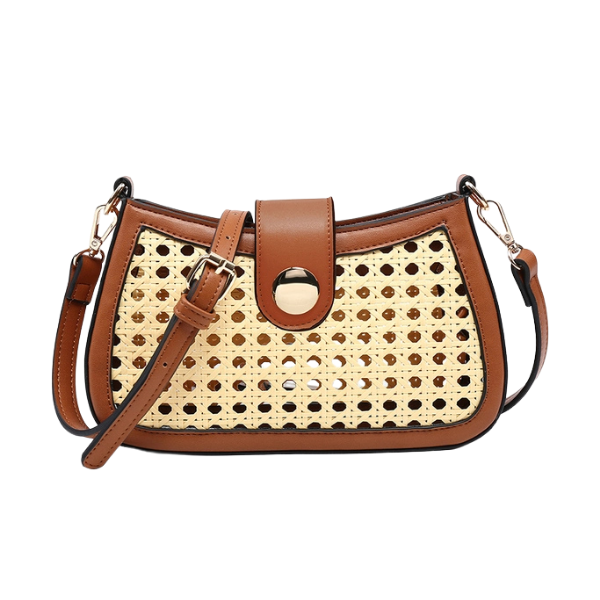 Rattan Snap Crossbody Bag