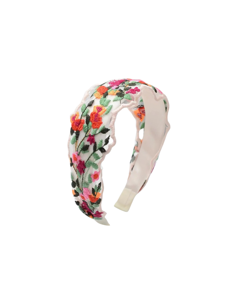 Multicolor Flowers Embroidered Headband