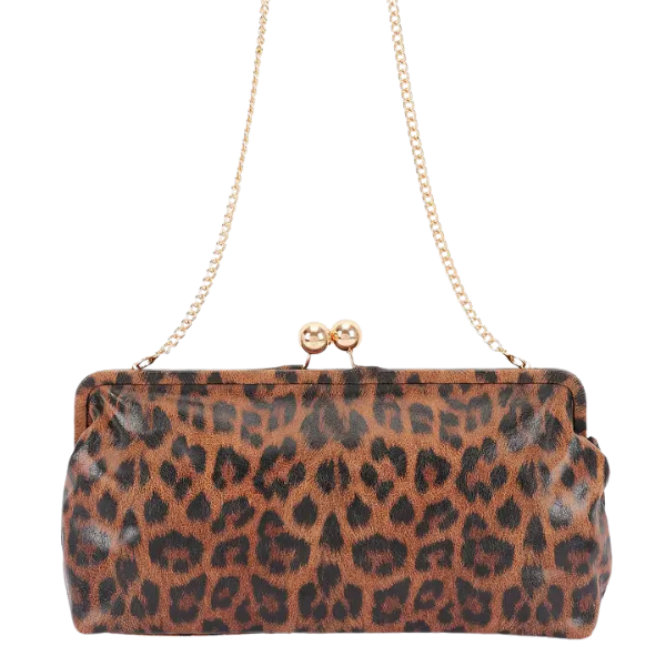 Leopard Print Oversized Clutch Bag