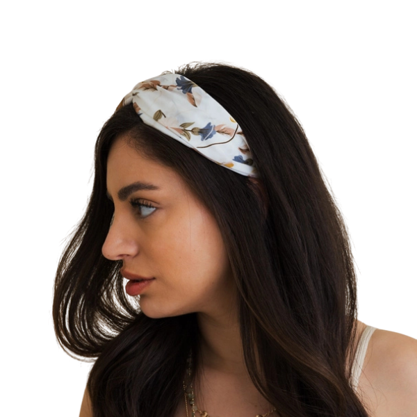 'Secret Garden' Twisted Top Headband - Ivory