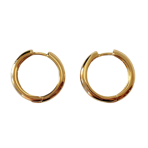 18k Gold Filled Polished Clicker Hoop Earrings