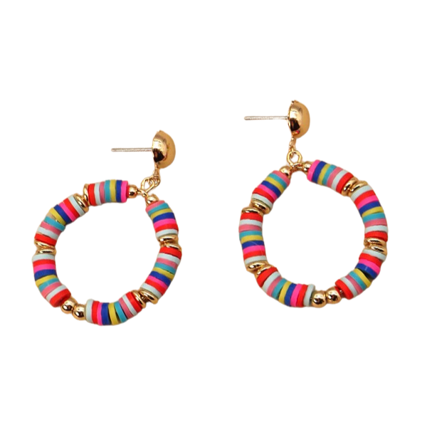 Confetti Beaded Hoops